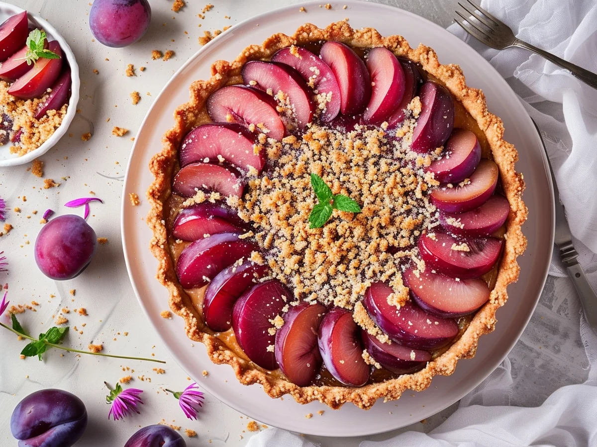 Zwetschgen - Tarte mit Schwarzbrot - Rezept - Bild Nr. 2