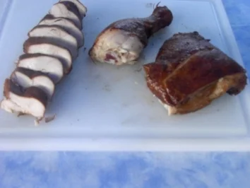 Hähnchenbrust und Hähnchenschlegel geräuchert - Rezept