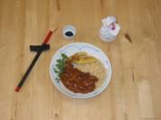 Erdnuß-sauce mit Hähnchenbrust - Rezept