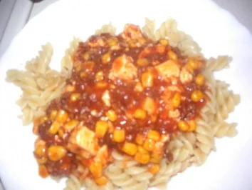 Hack-Mais-Sauce mit Feta - Rezept