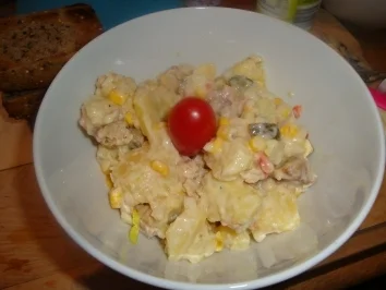Rezept: Kartoffelsalat aus dem was so im Kühlschrank rumschwirrt Kartoffelsalat aus dem was so im Kühlschrank rumschwirrt - Rezept
