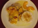Schweinefilet-Aprikosen-Auflauf mit Currysoße und Basmatireis - Rezept