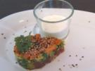 Dreierlei Tatar (Lachs, Avocado und Thunfisch) mit Meerrettichschaum - Rezept