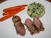 Lamm: Bacon - Lamm mit Petersilienrisotto - Rezept