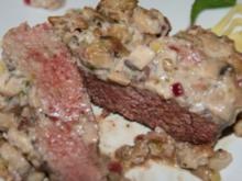 Rumpsteak mit Champignon-Käsekruste - Rezept