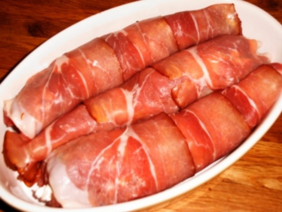 Gefülltes Schweinefilet mit Kartoffelspalten - Rezept - Bild Nr. 4
