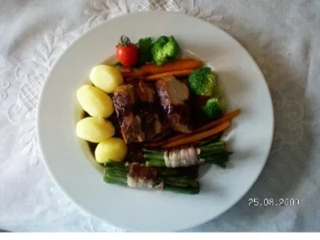 Rezept: Putenfilet mit Speckböhnchen Bild Nr. 2 Putenfilet mit Speckböhnchen - Rezept - Bild Nr. 2