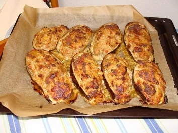 Rezept: Auberginenschiffchen Bild Nr. 3 Auberginenschiffchen - Rezept - Bild Nr. 3