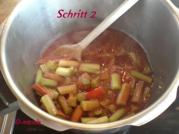 Rezept: Eingemachtes Rhabarber-Tomaten-Marmelade Bild Nr. 3 Eingemachtes Rhabarber-Tomaten-Marmelade - Rezept - Bild Nr. 3