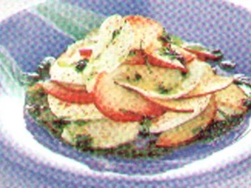 antipasti mozzarella con pesche e menta - Rezept