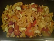 Dessert "Nektarinen aus dem Ofen mit Eis" - Rezept