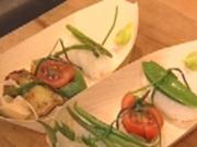 Sushi mit mediterranem Einschlag an Algensalat - Rezept