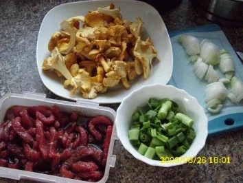 Fleisch:  Rindergeschnetzeltes mit Pfifferlingen und Pasta - Rezept - Bild Nr. 2