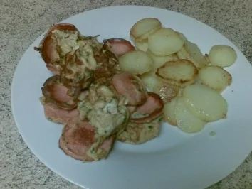 Rezept: Wutzeschnissjer mit Gereeschte Wutzeschnissjer mit Gereeschte - Rezept