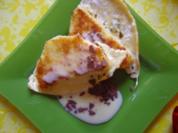 Ananas gebacken mit Ei und Vanillesoße - Rezept