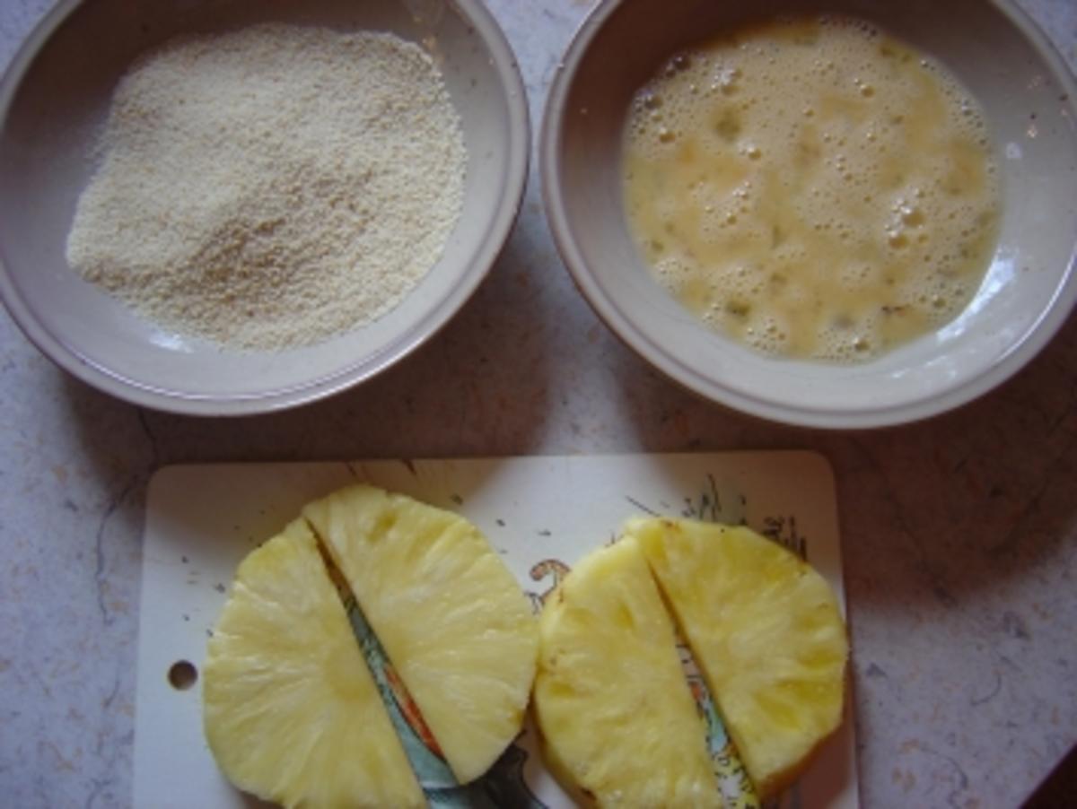 Ananas gebacken mit Ei und Vanillesoße - Rezept - Bild Nr. 3