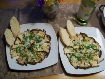 lauwarmes Carpaccio vom Kräuterseitling - Rezept - Bild Nr. 2