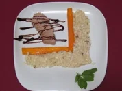 Kalbskarree mit Karotten und Limettenrisotto - Rezept