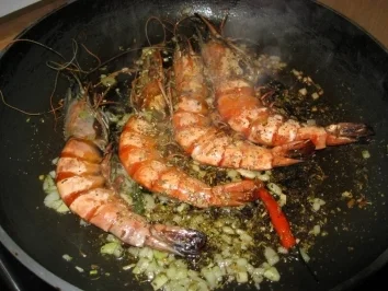 Gambas mit mediteranen Gemüse & zweierlei  Pasta - Rezept - Bild Nr. 4