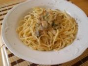 Pasta - Spagetti mit Champignon - Carbonara - Rezept