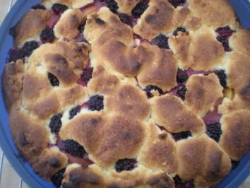 KUCHEN- "Nektarinen- Brombeer- Kuchen mit Mandelstreuseln" - Rezept - Bild Nr. 2