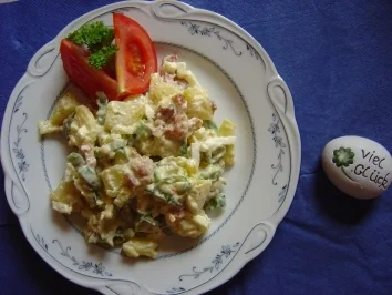 Anne´s "Rustikaler Kartoffelsalat" mit Bacon und Röstzwiebeln - Rezept