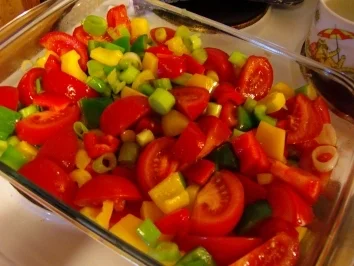 Rezept: 2erlei Gemüseauflauf mit Knödelkäsekruste Bild Nr. 2 2erlei Gemüseauflauf mit Knödelkäsekruste - Rezept - Bild Nr. 2