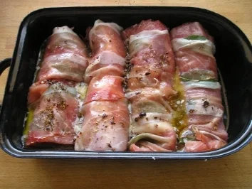 Rezept: Schwein/ Schweinefilet im Speckmantel Bild Nr. 4 Schwein/ Schweinefilet im Speckmantel - Rezept - Bild Nr. 4