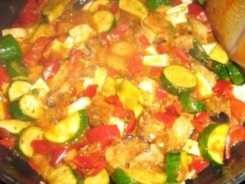 Putenschnitzel mit Ratatouille überbacken - Rezept - Bild Nr. 8