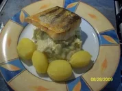 Rezept: gebratener Zander auf Wirsingrahm mit Kartoffeln gebratener Zander auf Wirsingrahm mit Kartoffeln - Rezept