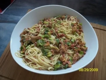 Spaghetti in einer Pfifferlingssoße - Rezept
