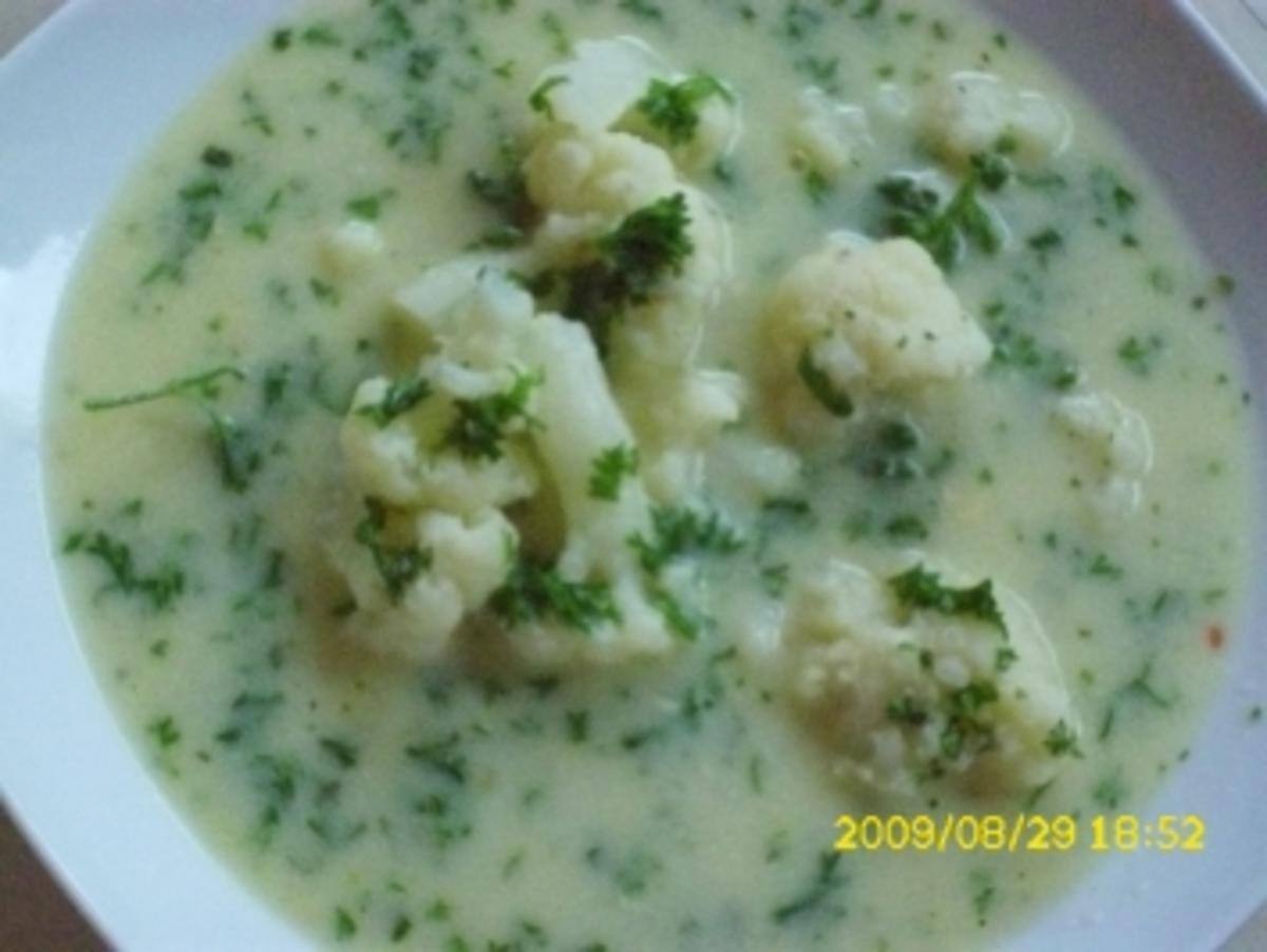 Suppe:  Blumenkohlsuppe - Rezept