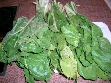 Mangold-Gemüse (lecker als Beilage zu vielem Kurzgebratenem, Kotelett, Schnitzel, Frikadellen) - Rezept - Bild Nr. 2