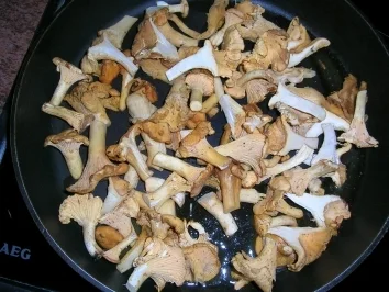 Hasenkeulen gespickt, mit gebratenen Pfifferlingen und Semmelknödel (so schmeckt es uns) - Rezept - Bild Nr. 6