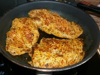 Kartoffel-Möhrenpüree mit marinierten Putenschwenker und gerösteten Zwiebelringen - Rezept - Bild Nr. 6