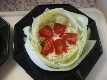 bamberger hörnchen mit dip,fleisch und salat - Rezept