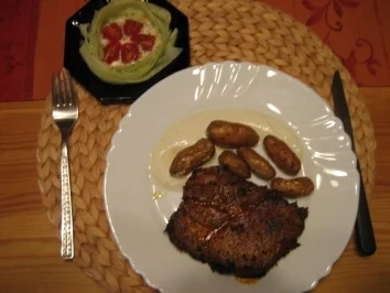 bamberger hörnchen mit dip,fleisch und salat - Rezept - Bild Nr. 5