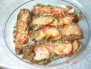 Gefüllte Auberginen aus dem Backofen - Rezept