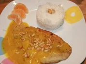 Tilapiafilet mit Pinien - Kokosreis an Orangensoße - Rezept