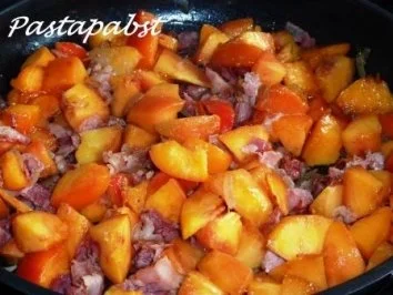 Spaghetti mit Bacon - Nektarinensauce - Rezept - Bild Nr. 2