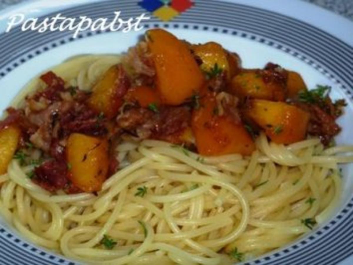 Spaghetti mit Bacon - Nektarinensauce - Rezept - Bild Nr. 3