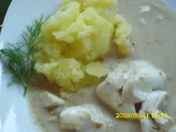 Fisch:  Schellfisch in Weißwein-Senfsoße - Rezept - Bild Nr. 3