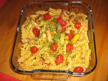 Gebratene Nudeln mit Käse, Ananas und Steak - Rezept - Bild Nr. 5