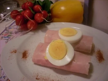 Schinkenrollen mit Quarkcreme - Rezept