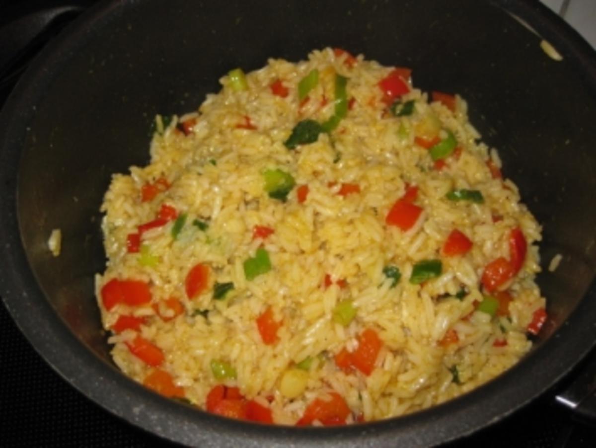 Hähnchenkeulen mit Curry-Paprika-Reis... - Rezept - Bild Nr. 5
