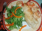 Viktoria - Barschfilet und Riesencrevetten ohne Schalen mit Endivensalat - Rezept