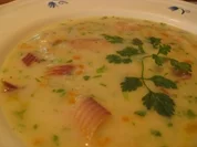 Rahmsuppe von der frischen Räucherforelle - Rezept