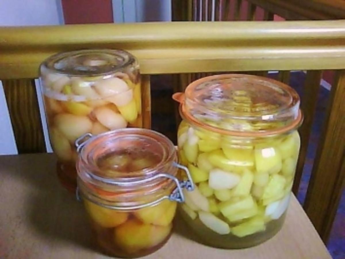 Pfirsiche und Birnen eingekocht - Rezept