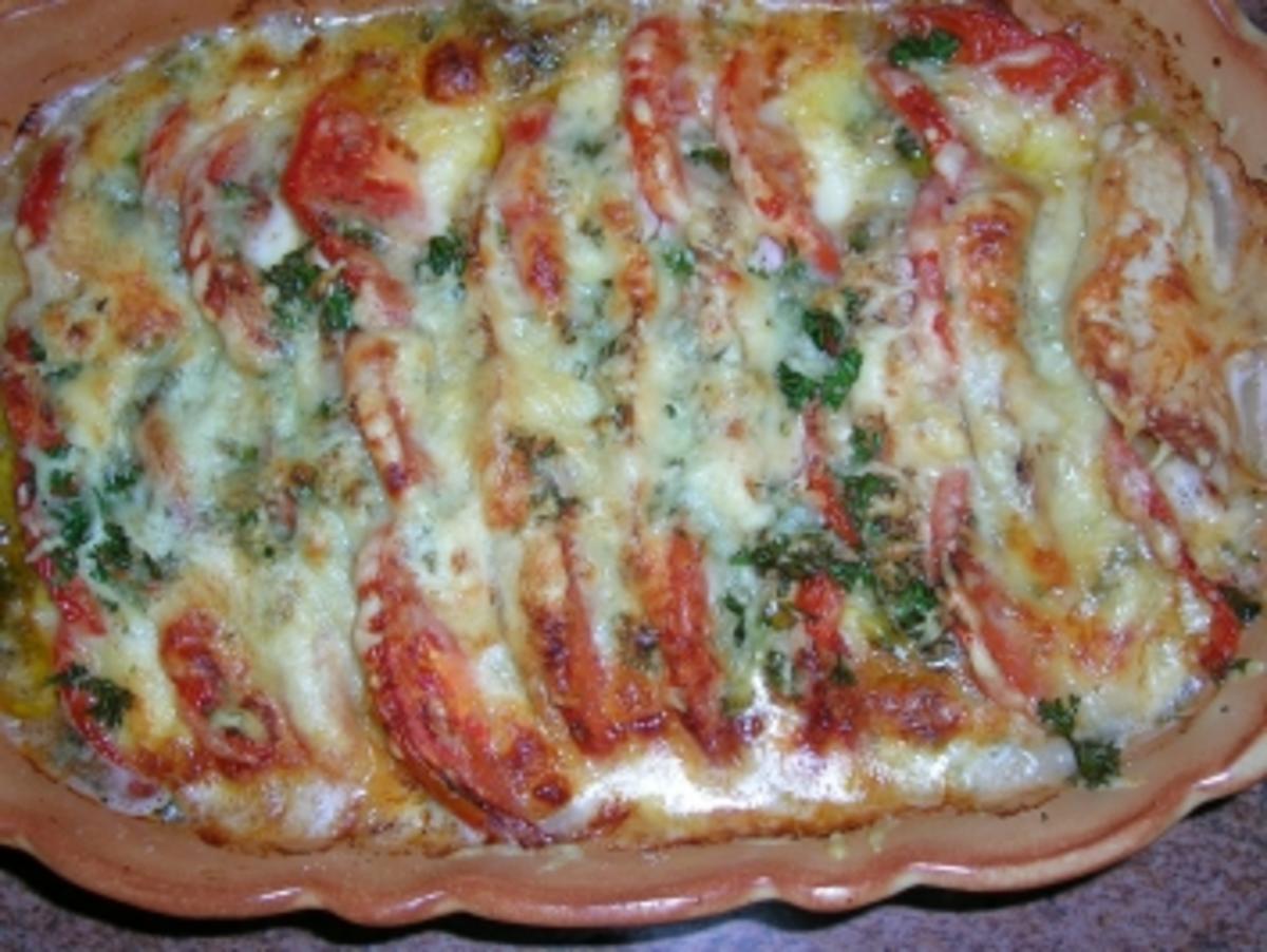 Putenbrust - Tomaten - Mozzarella-Auflauf  (italienische Küche) - Rezept