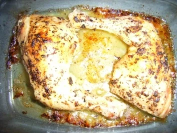 Hähnchenkeule in grüner Lackkorsage an Rahm-Champigons-Gemüse-Pfanne und Pellkartoffeln - Rezept - Bild Nr. 7